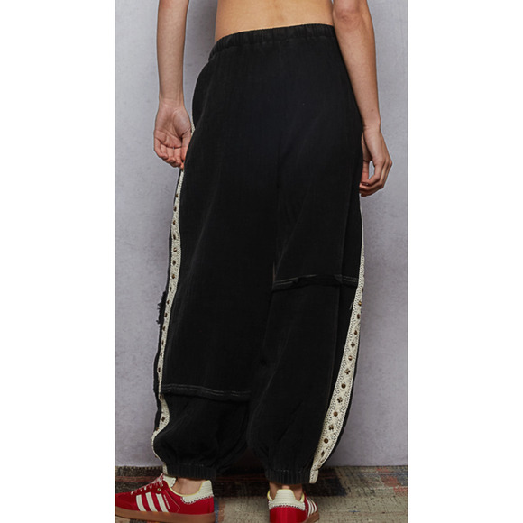 POL Large Black Double Gauze Jogger Set Athleisure NEW - Picture 5 of 9